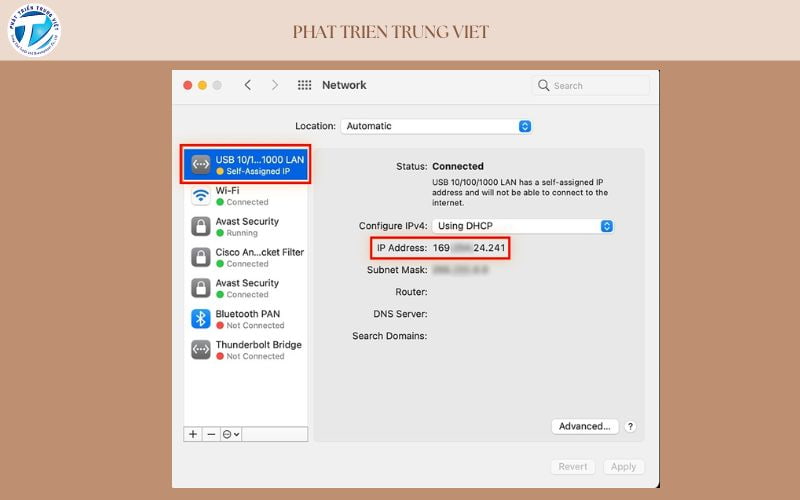 Cách kiểm tra địa chỉ IP trên MacOS bước 3